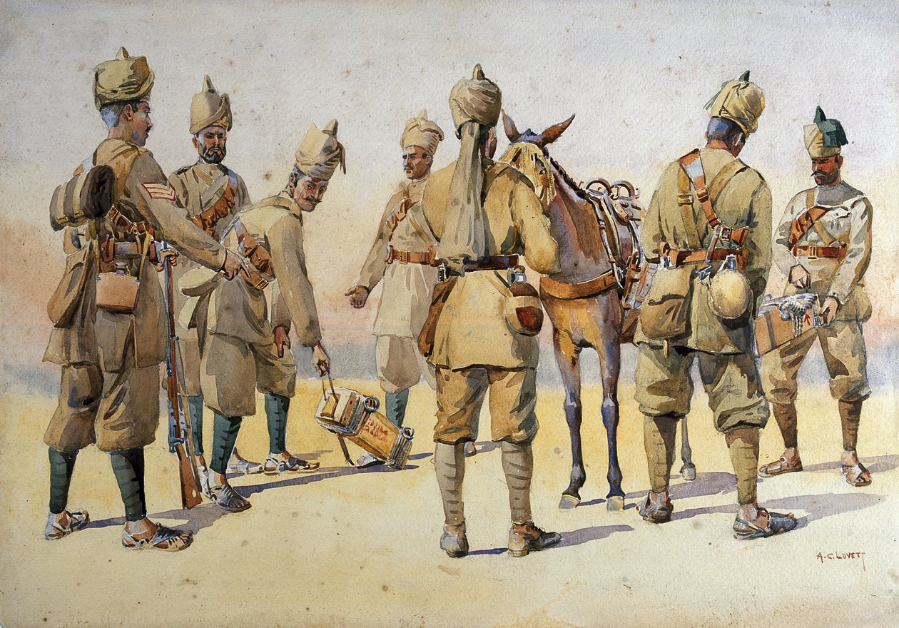 46. ve 33. Pencap askerleri, Binbaşı G.F. MacMunn, 1911, 1908