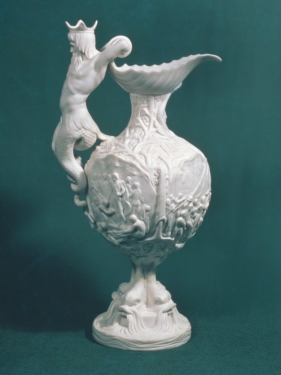 Samuel Alcock und Co. tarafından yapılan Nelson sürahisi, Burslem, 1851 (Parian porseleni) by Alfred Crowquill