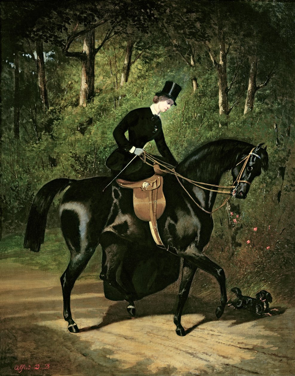 Kara Kısrağındaki Binici Kipler by Alfred Dedreux