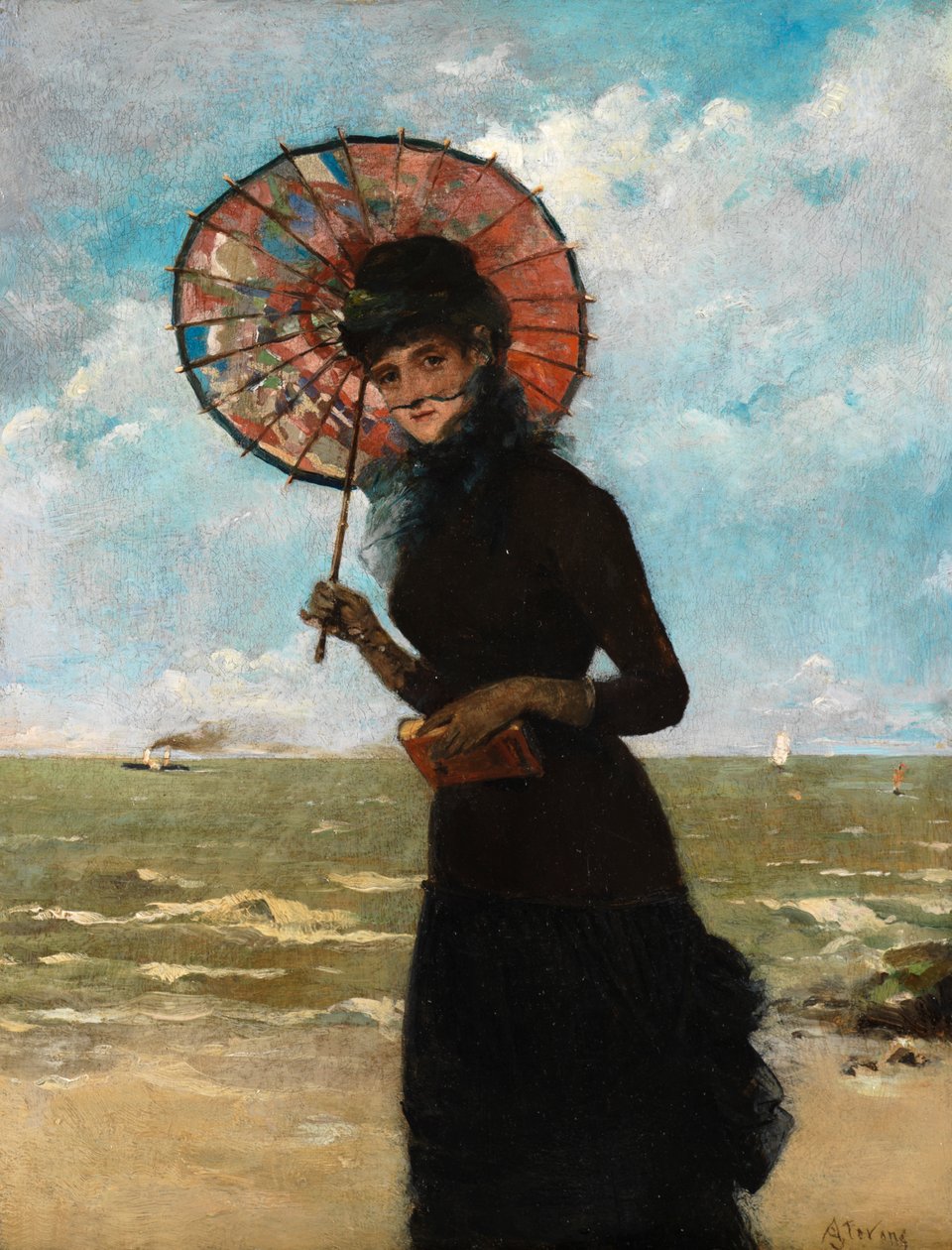ಸಮುದ್ರ ಟರ್ಕಿಯಿಂದ ವಾಯುವಿಹಾರ by Alfred Emile Stevens