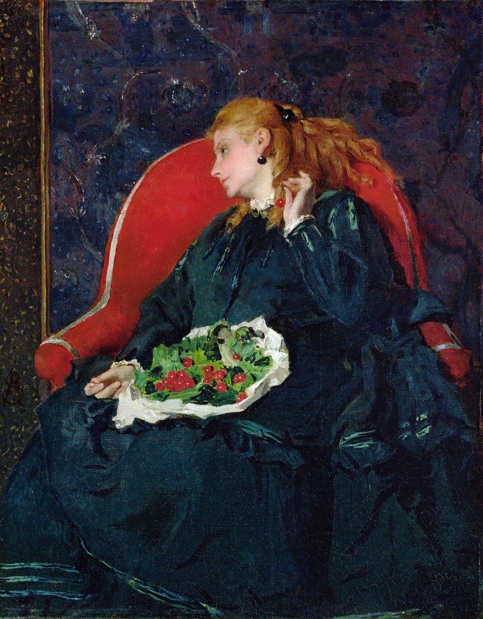 Kirazlı kadın by Alfred Emile Stevens