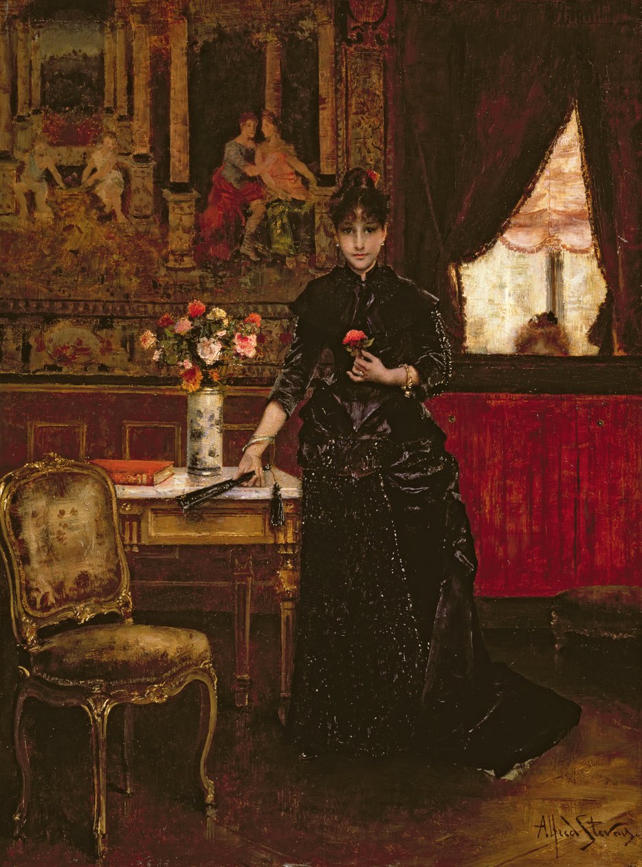 Karanfil olan kadın by Alfred Emile Stevens