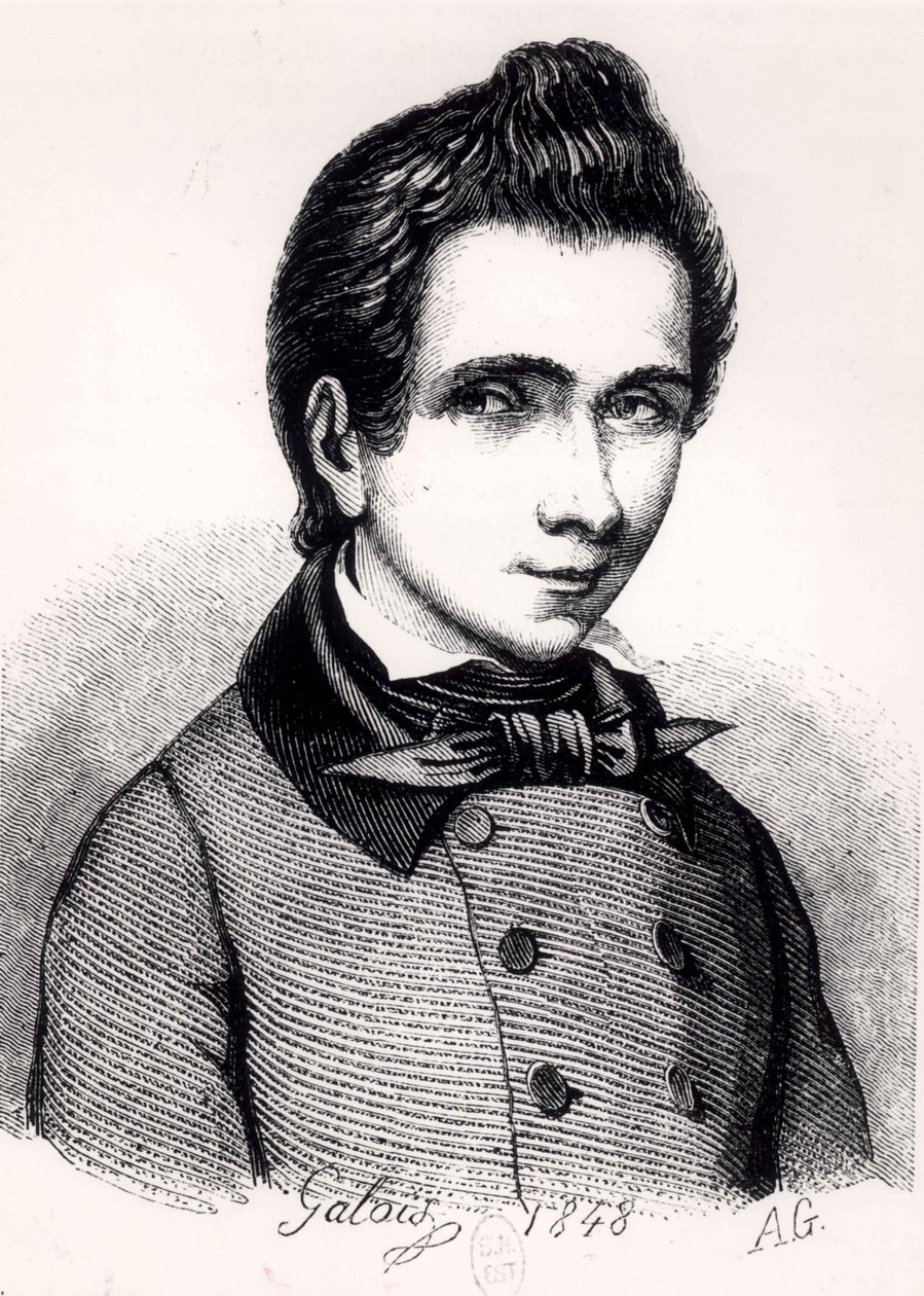 Evariste Galois (1811-32), 1848  (bw photo) by Alfred Galois