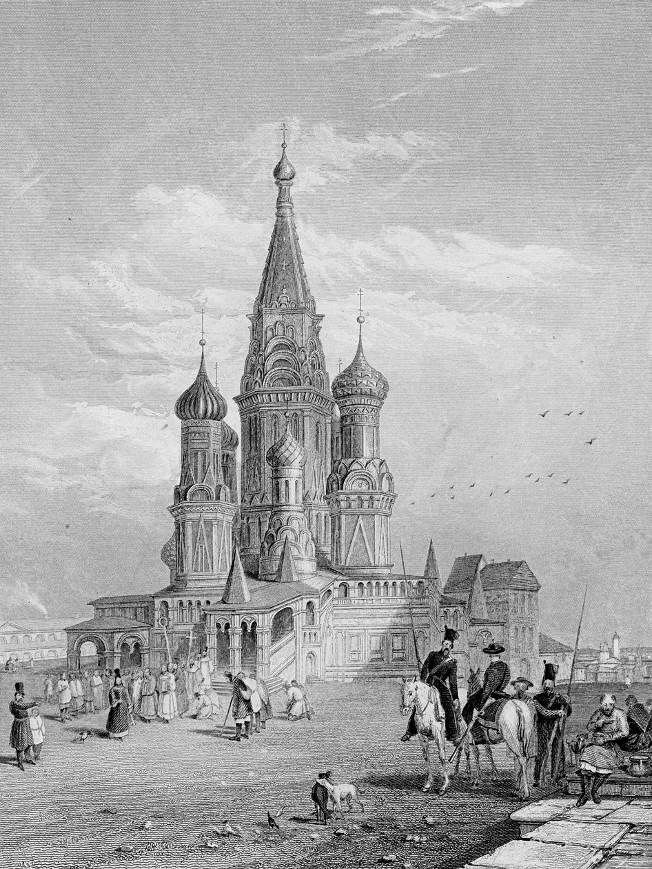 Aziz Basil Katedrali, Moskova, Turnbull tarafından kazınmış, 1835 by Alfred Gomersal Vickers