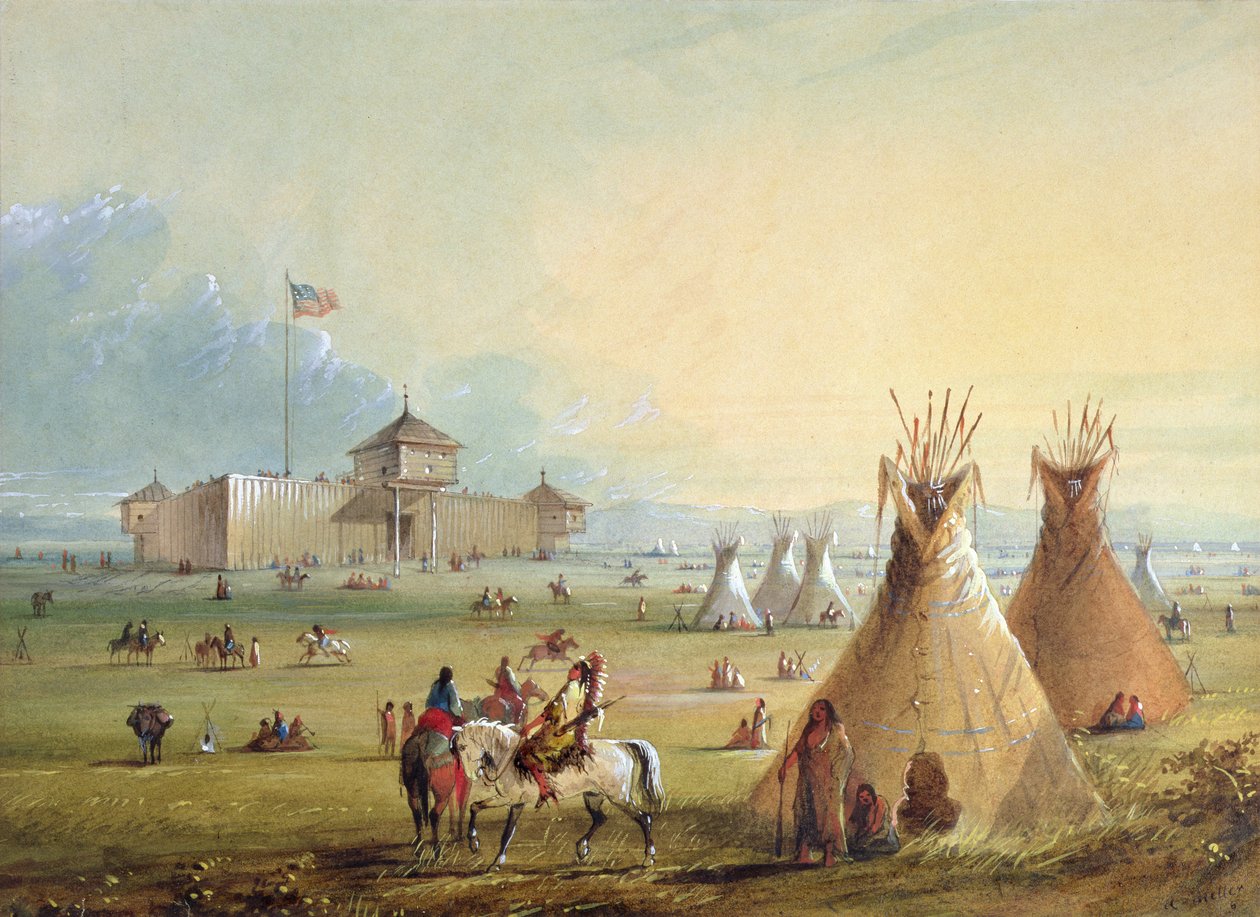 Fort Laramie, 1858-60  by Alfred Jacob Miller