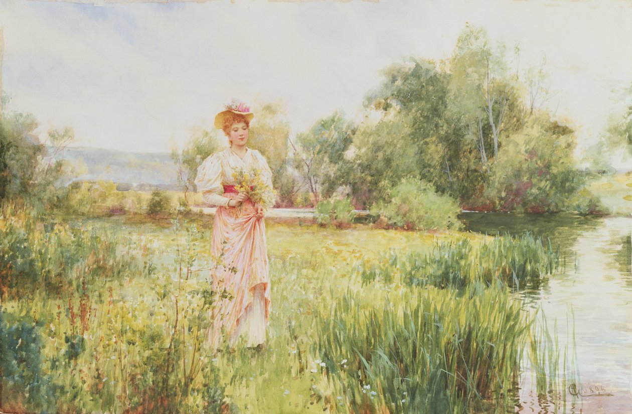 Nehir kenarında, 1896 by Alfred, Jr. Glendening