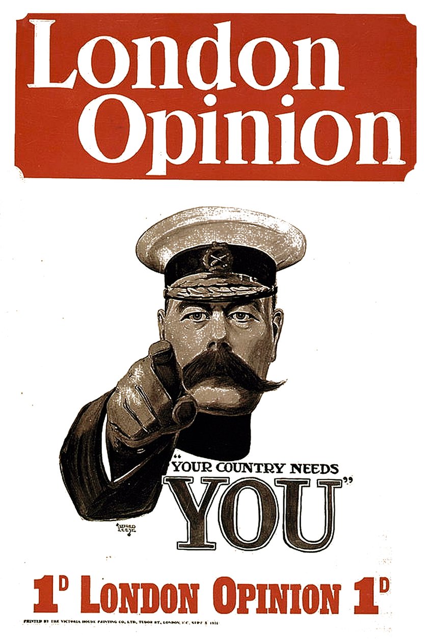 Ülkenizin Size İhtiyacı Var, London Opinion posteri, 1914 (ayrıca bkz. 699126) by Alfred Leete