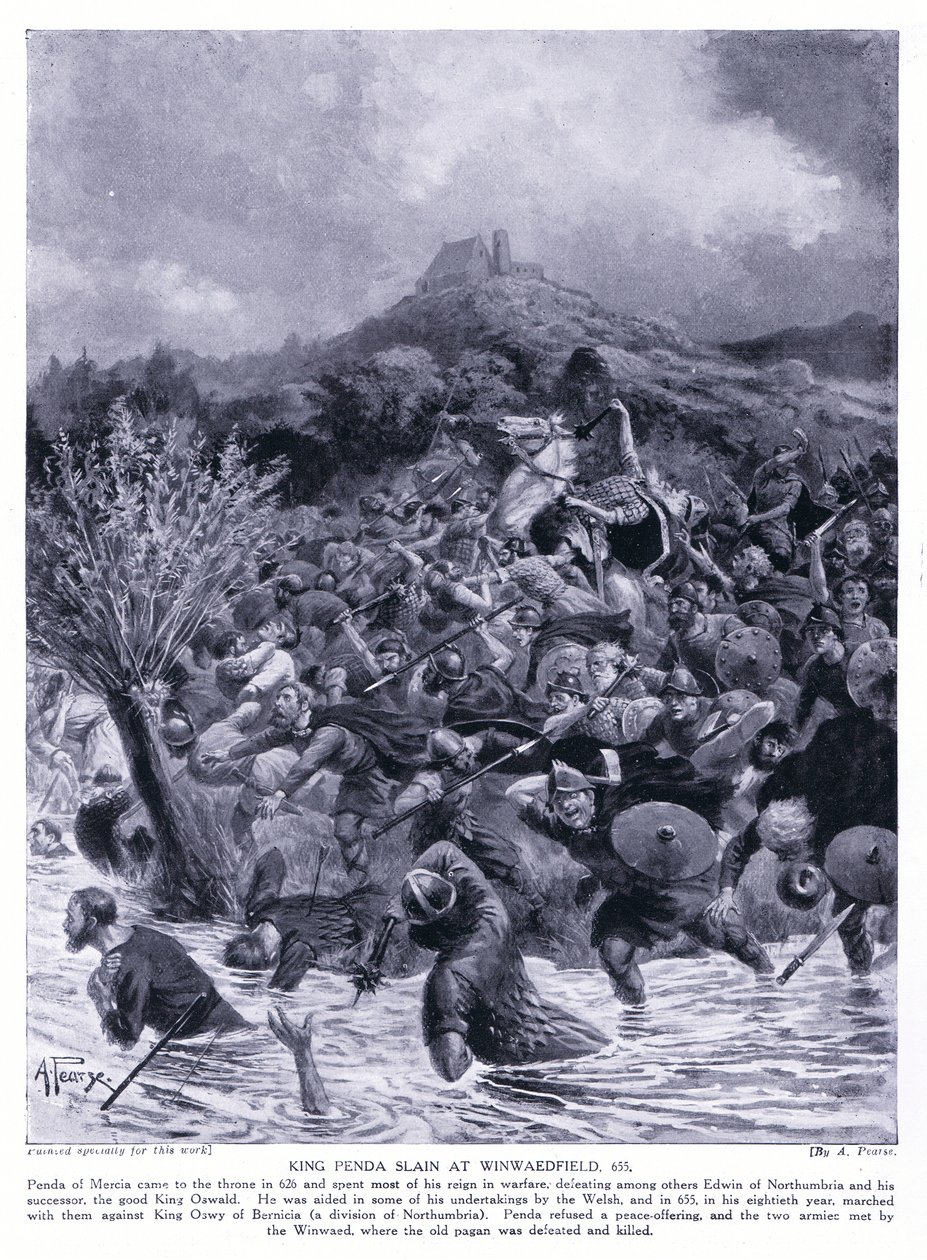 Kral Penda, Winwaedfield AD655'te 1920'lerde öldürüldü by Alfred Pearse