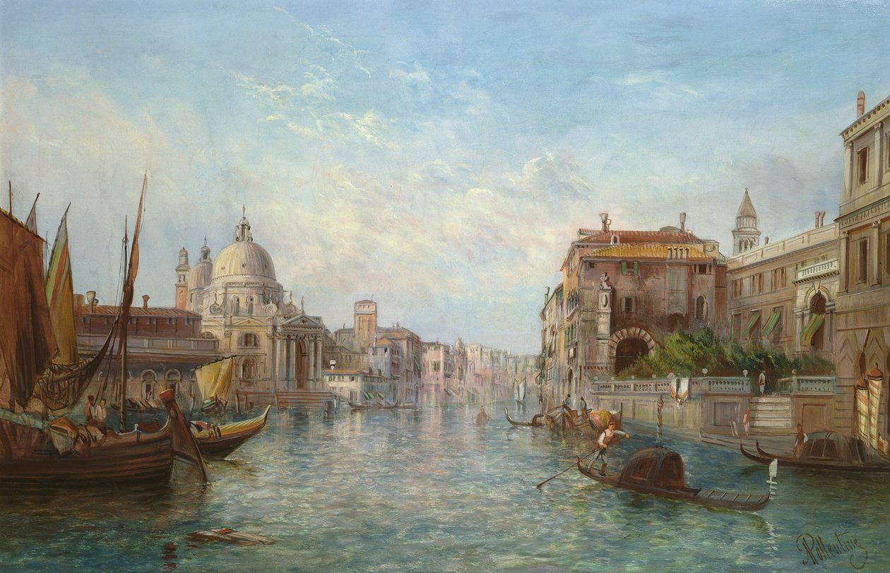 Büyük Kanal, Venedik manzarası by Alfred Pollentine