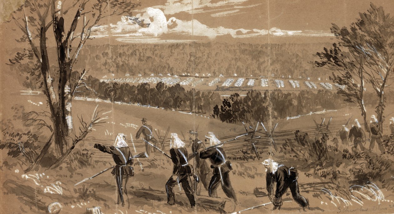 Schenks Ohio alayları, 1861 by Alfred Rudolph Waud