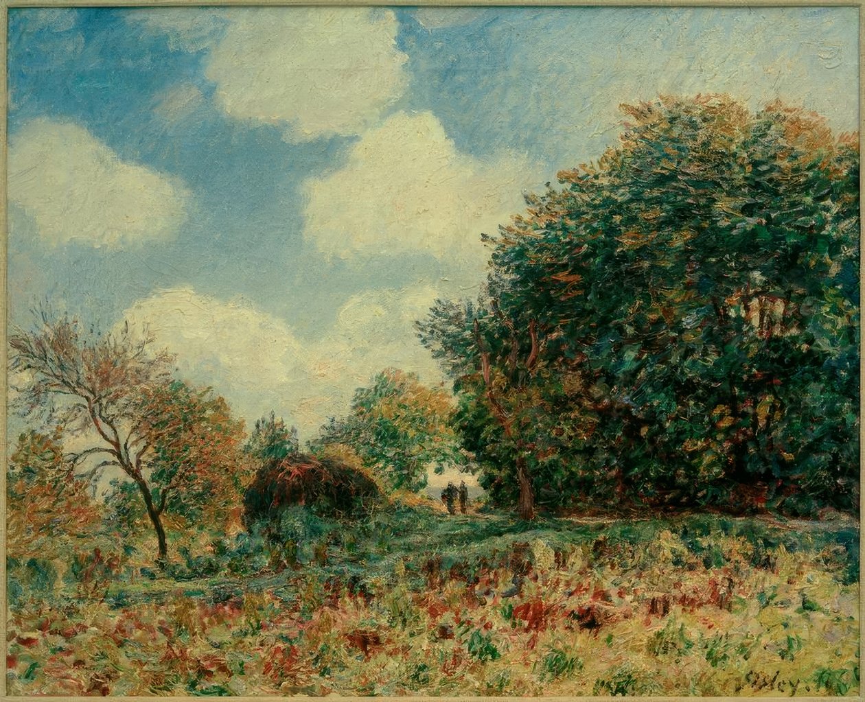 Bir ormanın girişindeki yol by Alfred Sisley