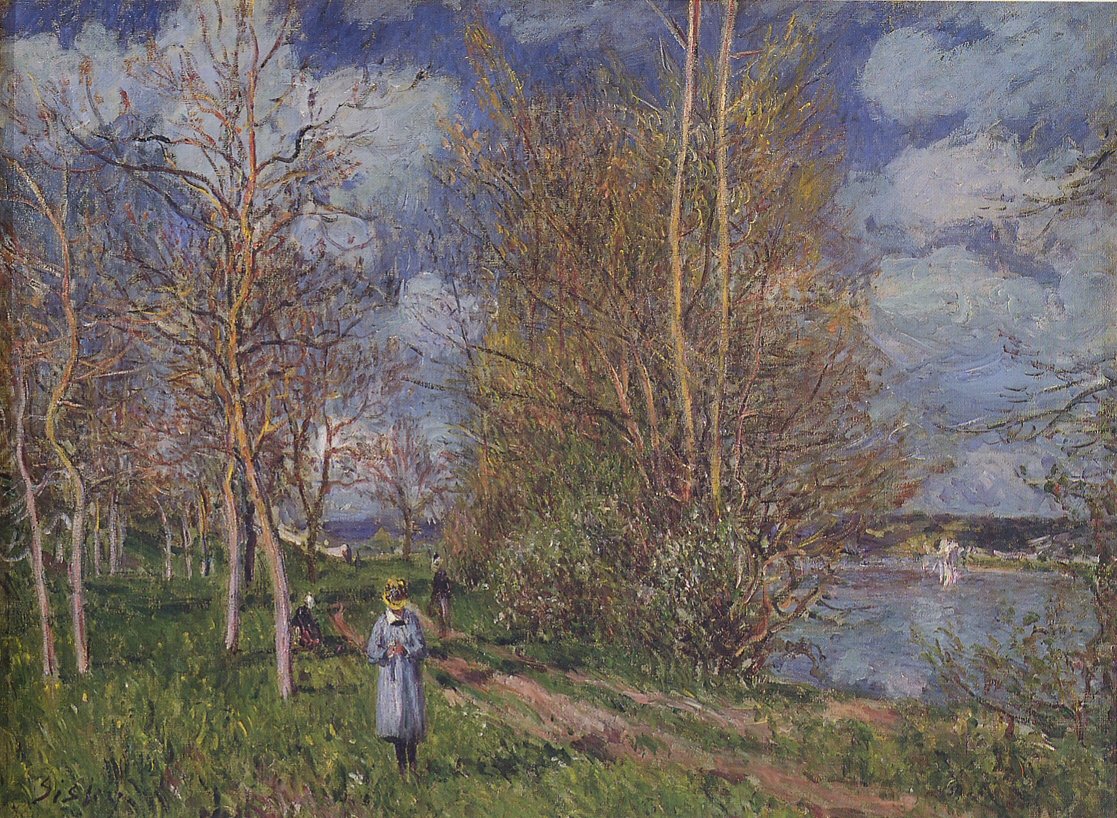 İlkbaharda küçük çayırlar by Alfred Sisley