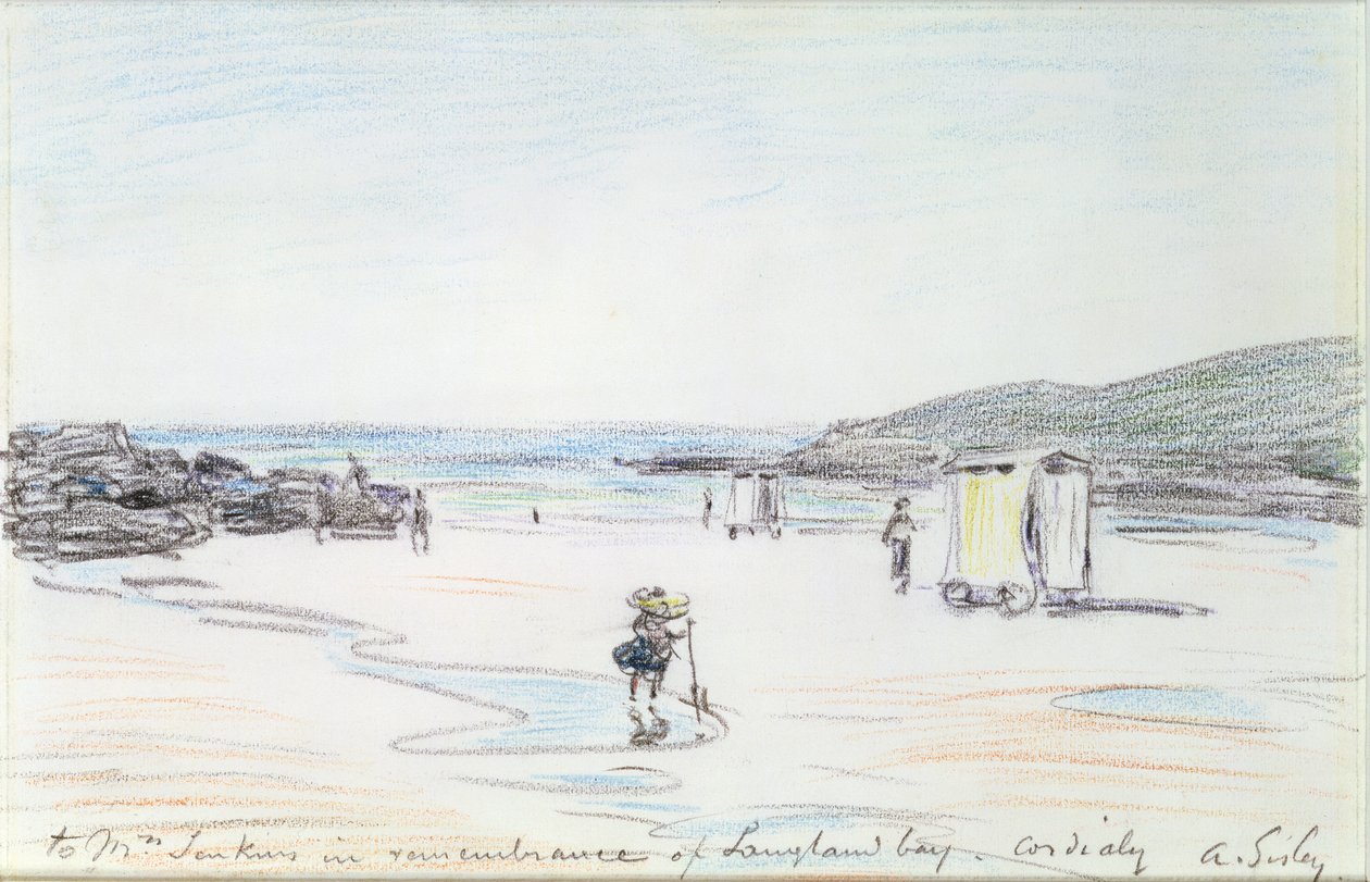 Langland Körfezi, 1897 (kalem) by Alfred Sisley