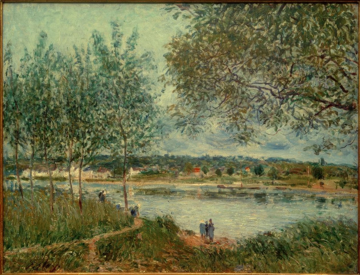 Eski feribotla giden yol by Alfred Sisley