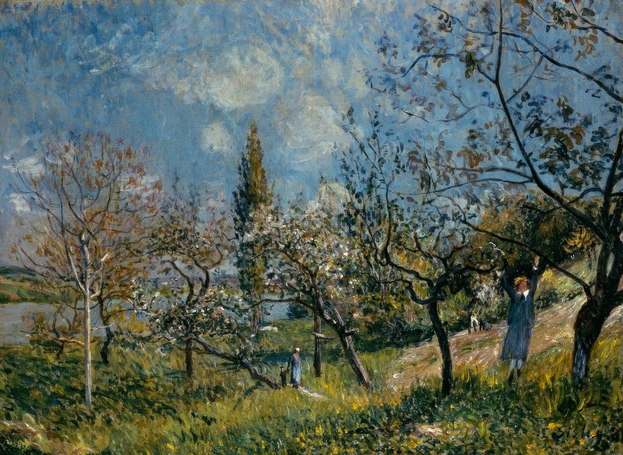 İlkbaharda meyve bahçesi by Alfred Sisley