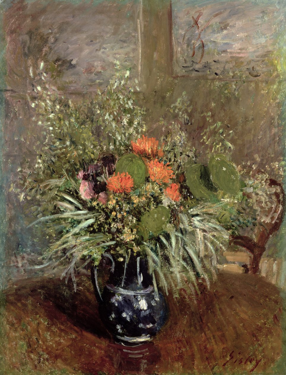 ಸ್ಟಿಲ್ ಲೈಫ್ ಆಫ್ ವೈಲ್ಡ್ ಫ್ಲವರ್ ಸ್ಟರ್ಕ್ by Alfred Sisley