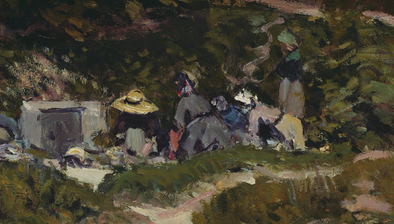 340101 tuval üzerine kadın aklama yağı detayı by Alfred Sisley