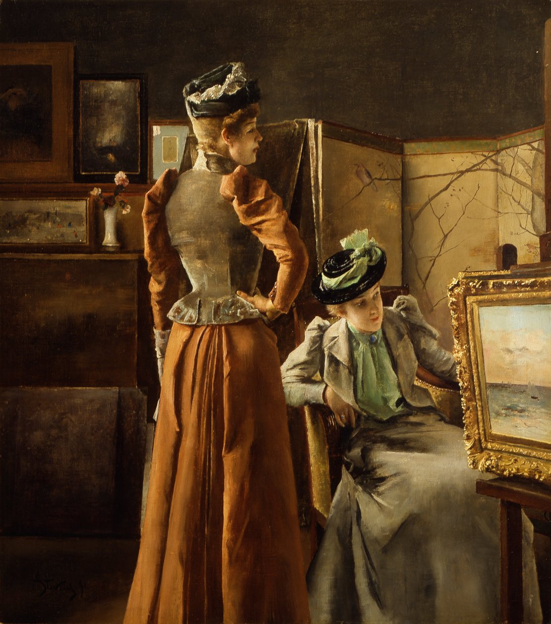 Stüdyo ziyareti by Alfred Emile Stevens