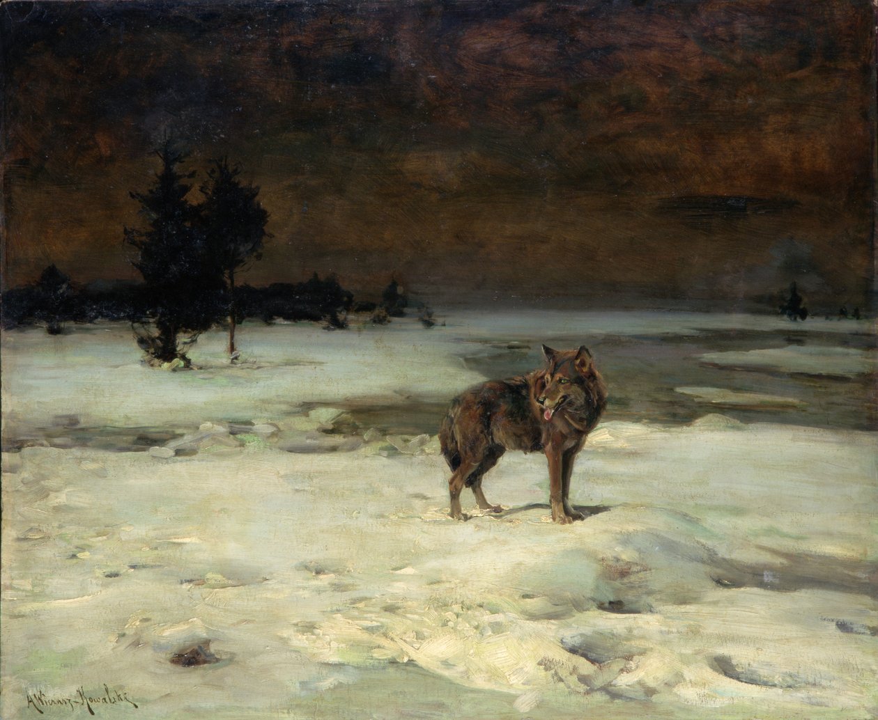 Özgür ve Yalnız, c.1900 by Alfred von Wierusz Kowalski