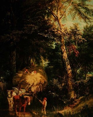 Dereyi geçmek (tuval üzerine yağlı boya) by Alfred Edward Chalon