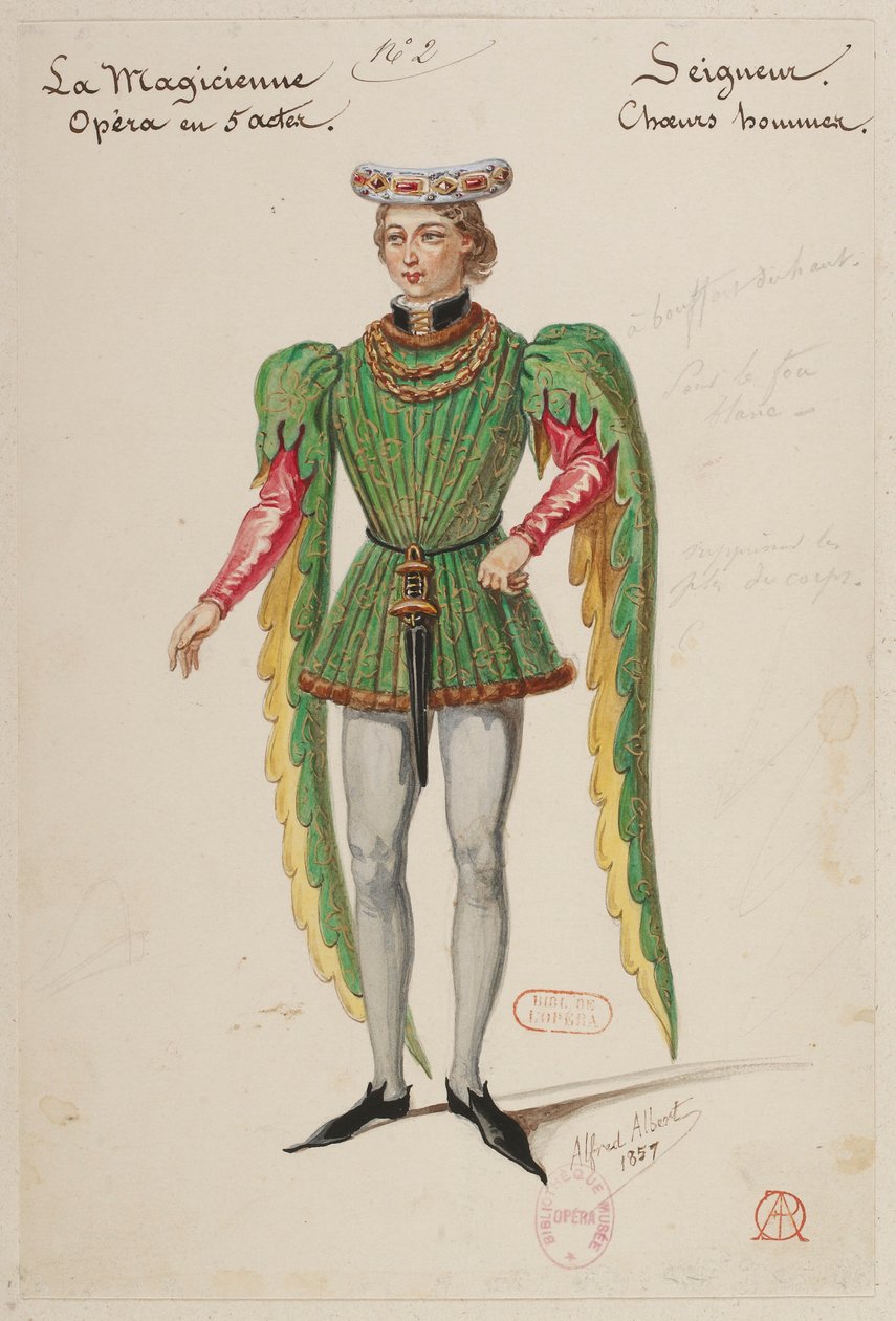 Halévy - La magicienne - Alfred Albert tarafından kostüm modelleri - 02. Seigneur, erkek korosu by Alfred Albert