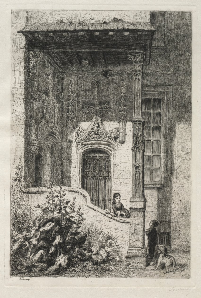 Beyaz Kraliçe olarak bilinen ev, Rue St. Hippolyte by Alfred Alexandre Delauney