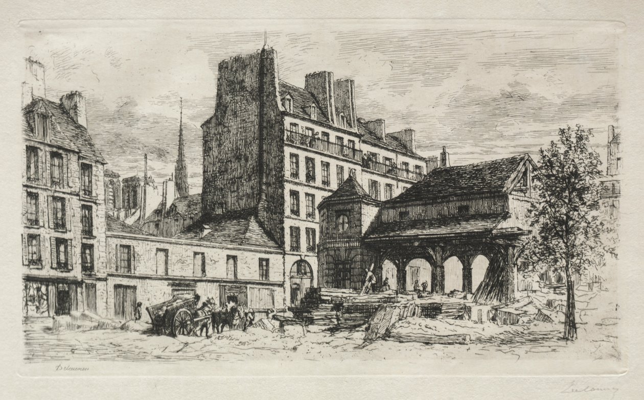 Yıkımdaki buzağı pazarı by Alfred Alexandre Delauney