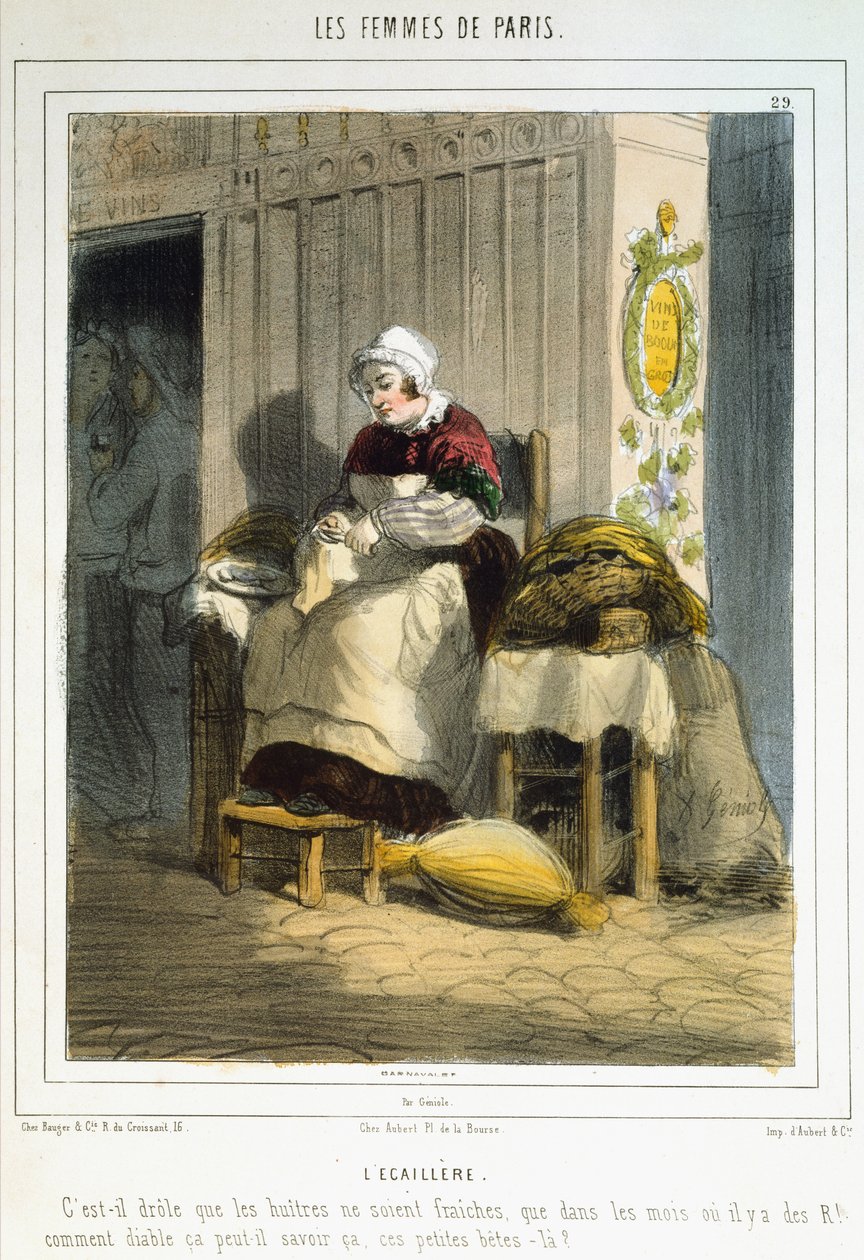 İstiridye Satıcısı, Les Femmes de Paris, 1841-42 by Alfred Andre Geniole