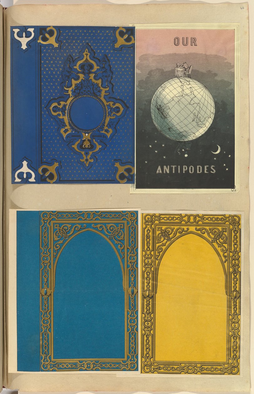 Dört Taş Baskılı Kitap Kapağı, Biri Antipodlarımız İçin, 1845-70. by Alfred Crowquill