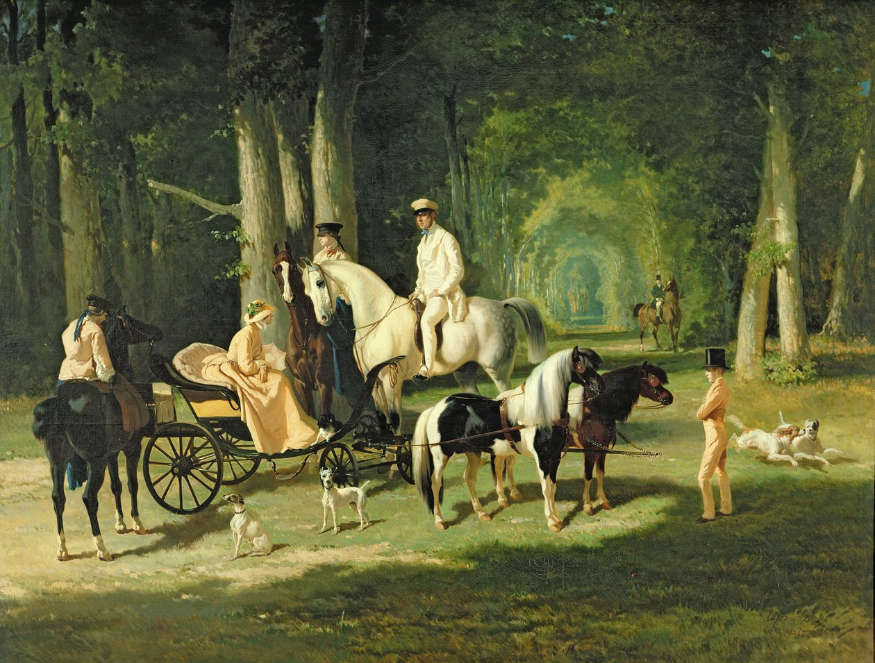 Bay ve Bayan A Mosselman ve İki Kızı by Alfred Dedreux