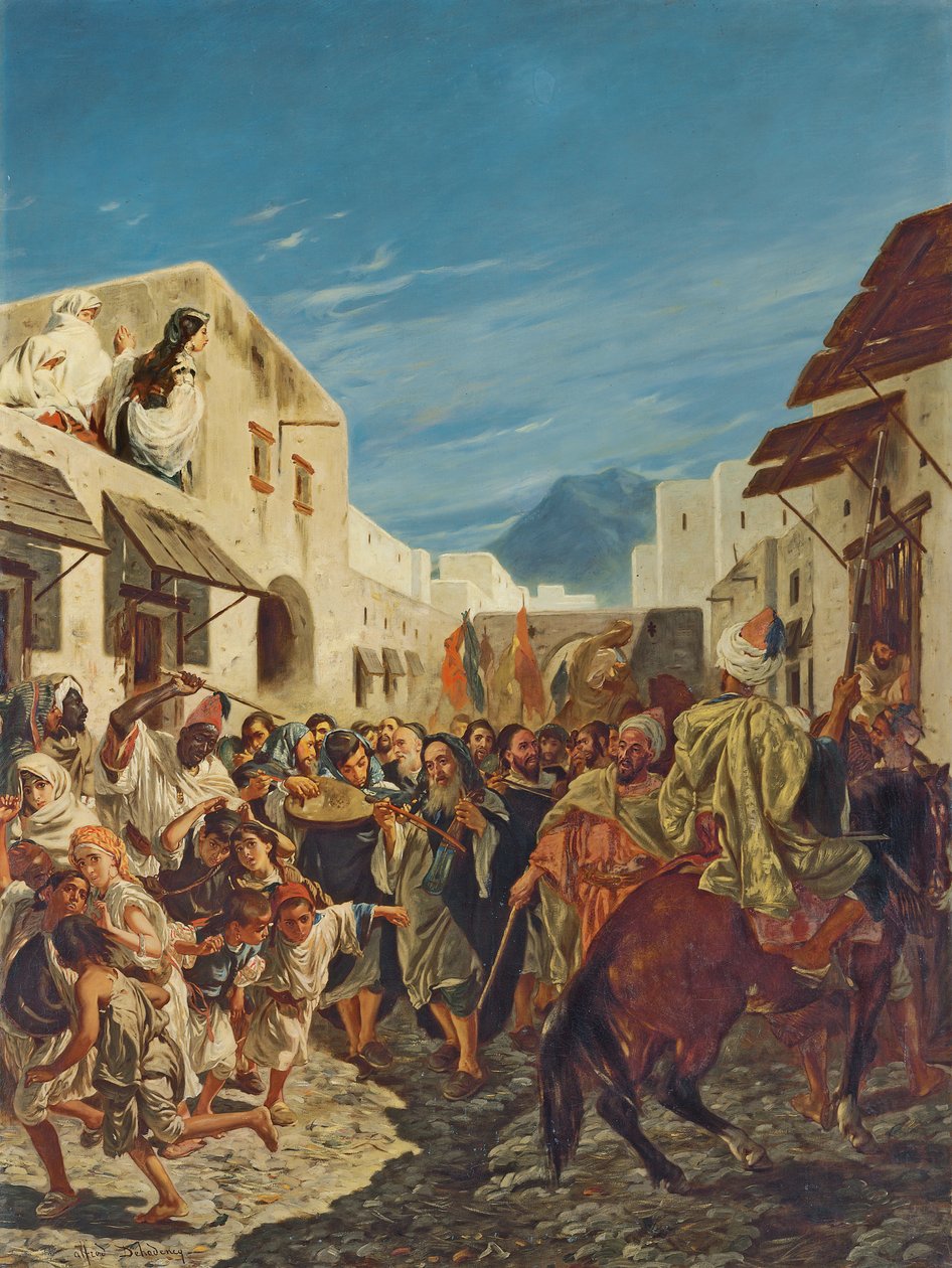 Tetuan Sokaklarındaki Yahudi Müzisyenler, 1858 dolayları by Alfred Dehodencq