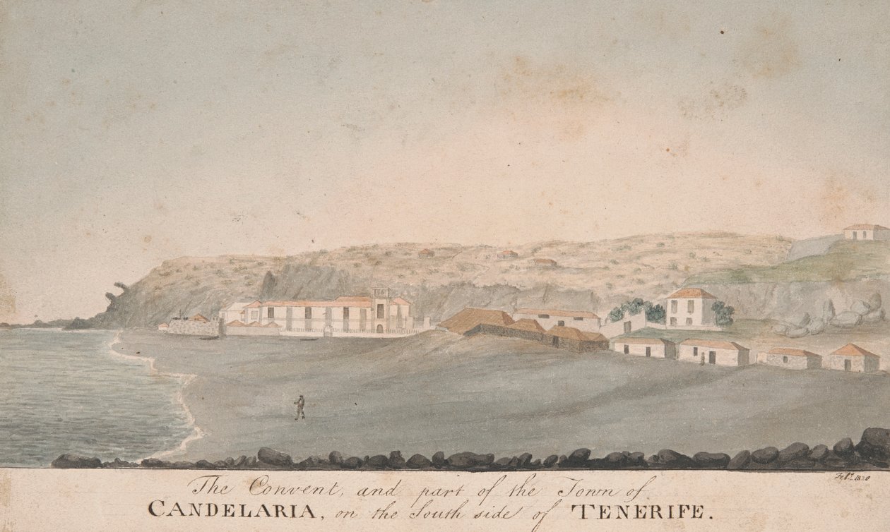 Tenerife'nin güney tarafında, Candelaria Kasabasının Manastırı ve Kısmı by Alfred Diston