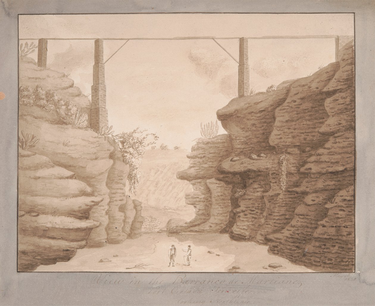 Kuzeye bakan Barracano de Martianez, Port Orotava, Tenerife'de görünüm by Alfred Diston