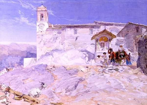Sta Rocco, Olevano (kağıt üzerine sulu boya) by Alfred Downing Fripp