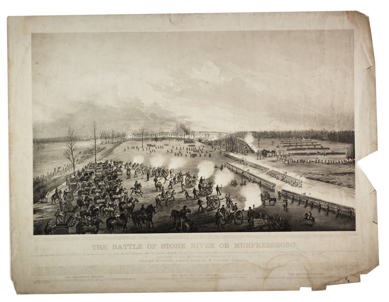 Stone River veya Murfreesboro Savaşı, 1863 by Alfred E. Mathews