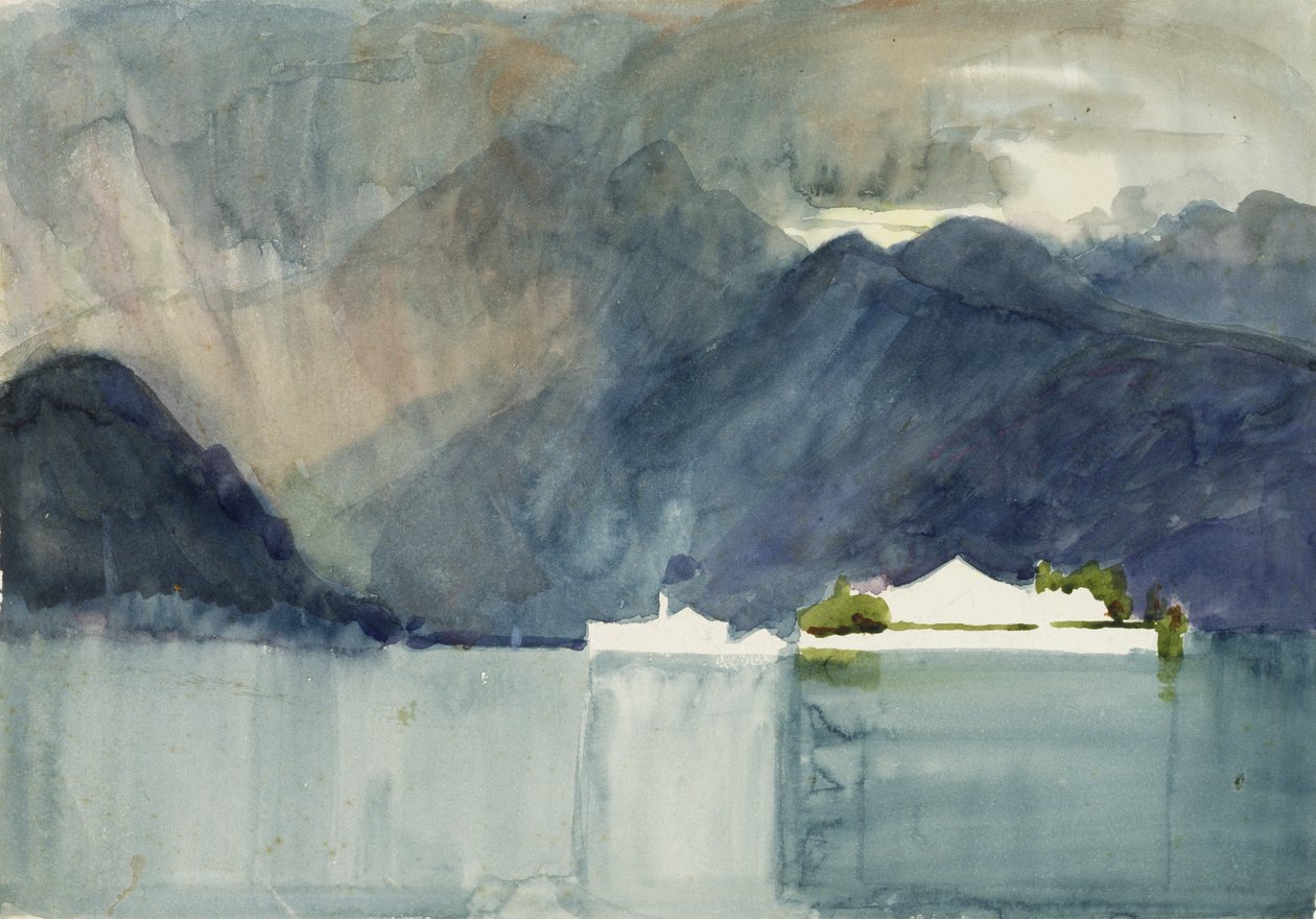 Bir İsviçre Gölü (wc) by Alfred East