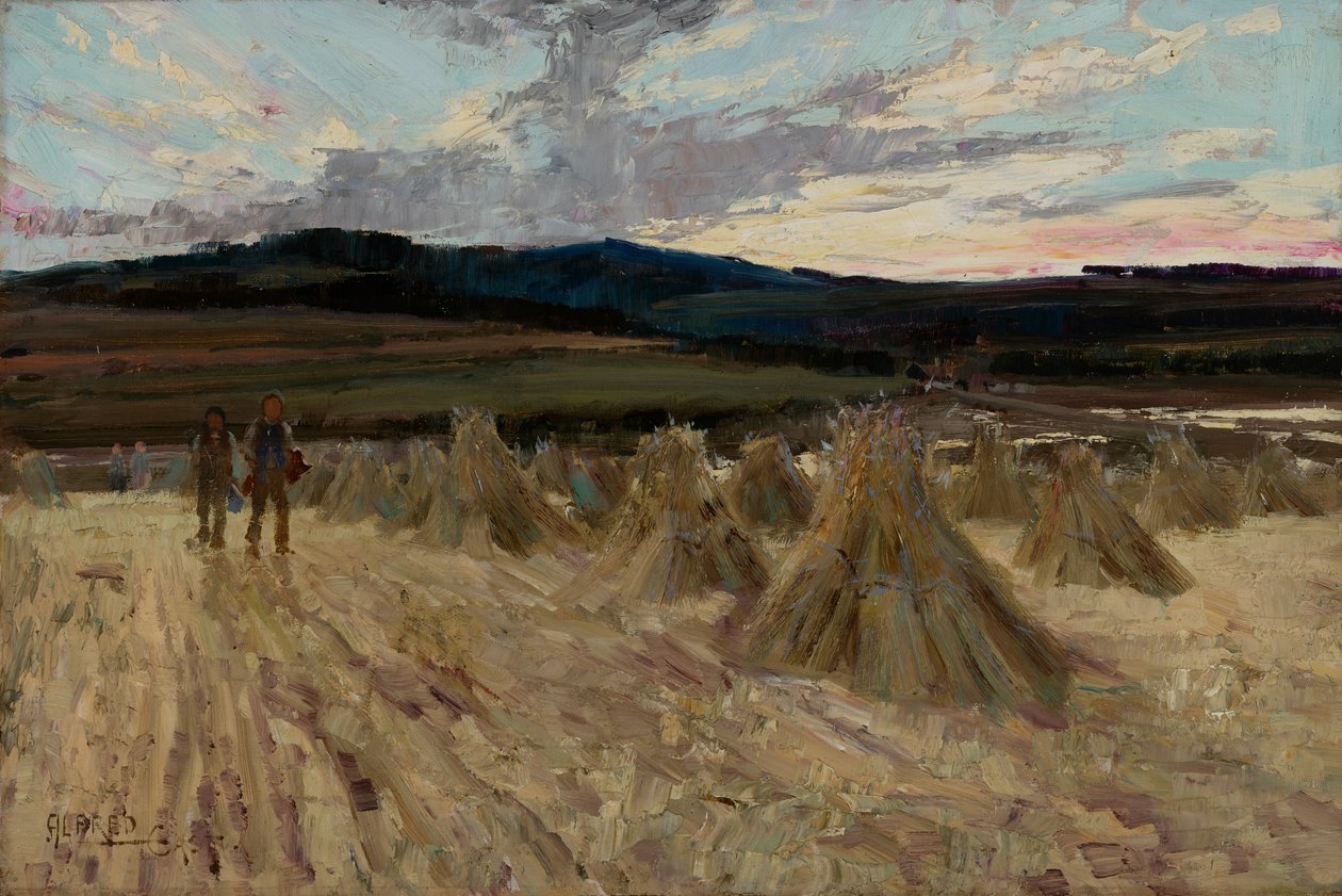 Günbatımında Hasatçılar (tuval üzerine yağlıboya) by Alfred East