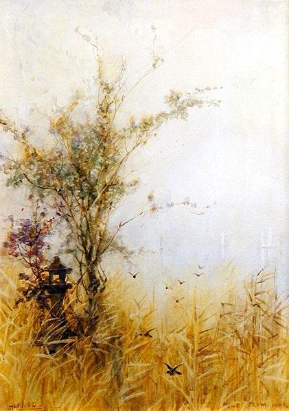 The Fuji-san, Early Morning, 1889 dolayları (kağıt üzerine suluboya) by Alfred East