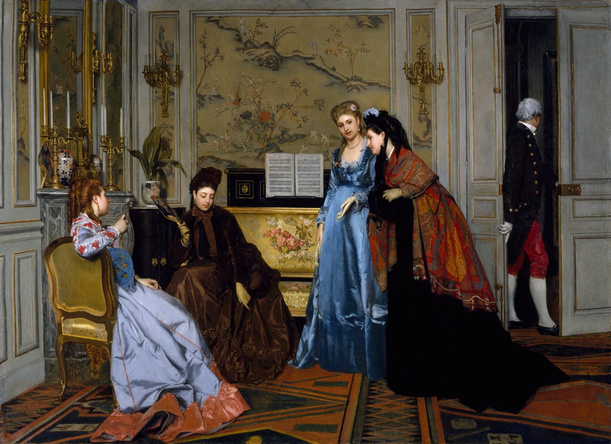 Salondaki Zarif Figürler, Tarihsiz by Alfred Emile Stevens