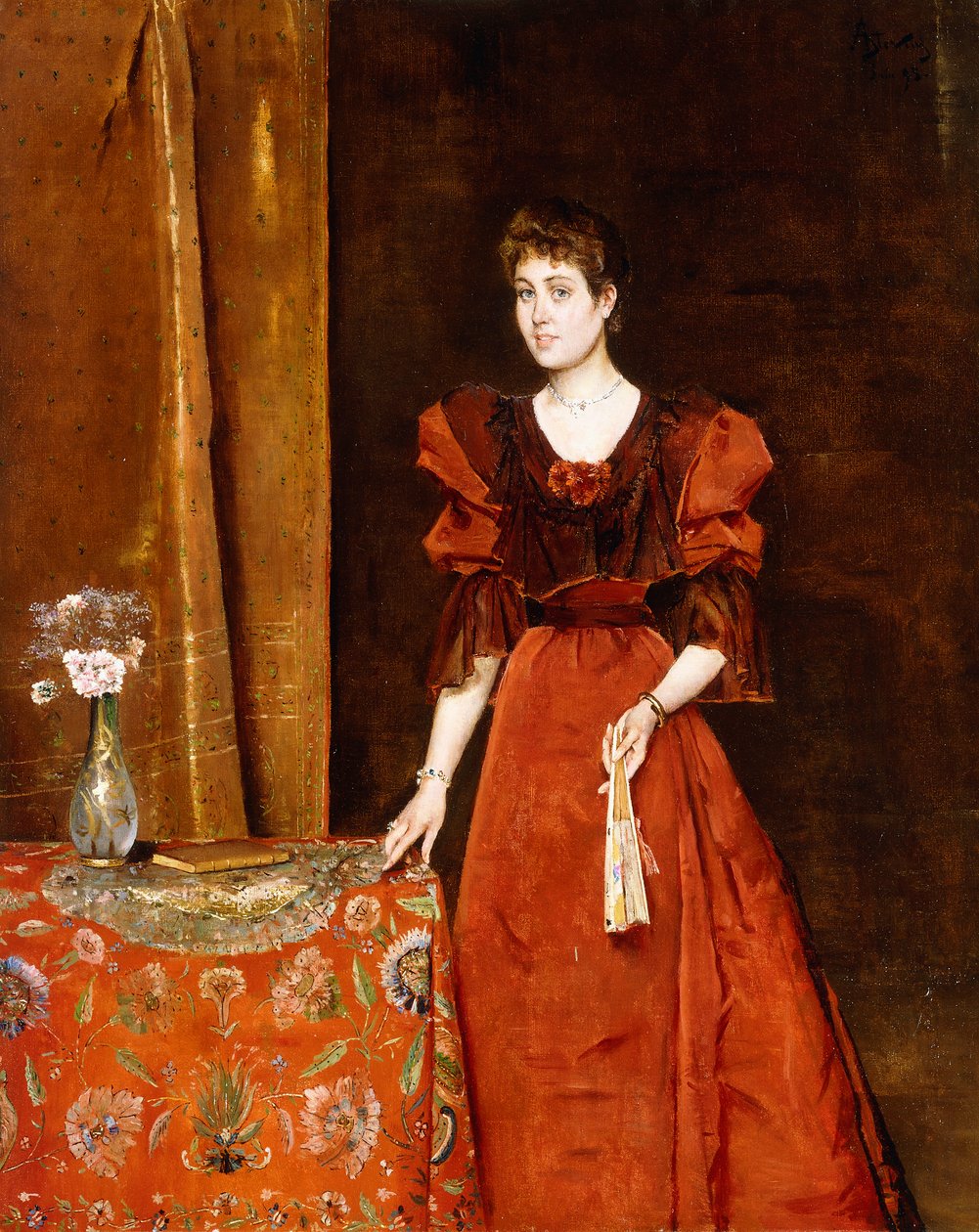 Vantilatör Tutan Zarif Hanım, 1893 by Alfred Emile Stevens