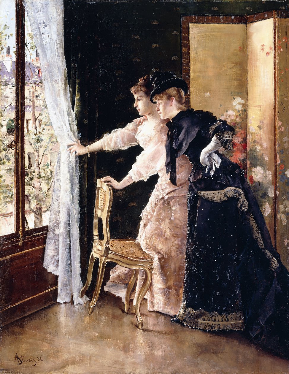 Nişanlının geçişini izlemek, 1886 by Alfred Emile Stevens