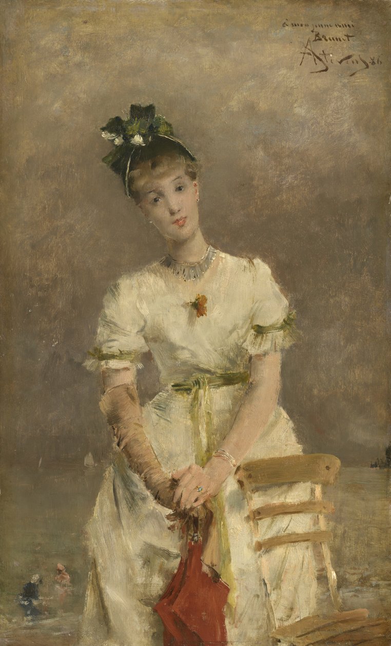 Deniz Kenarındaki Genç Kadın, 1886 by Alfred Emile Stevens