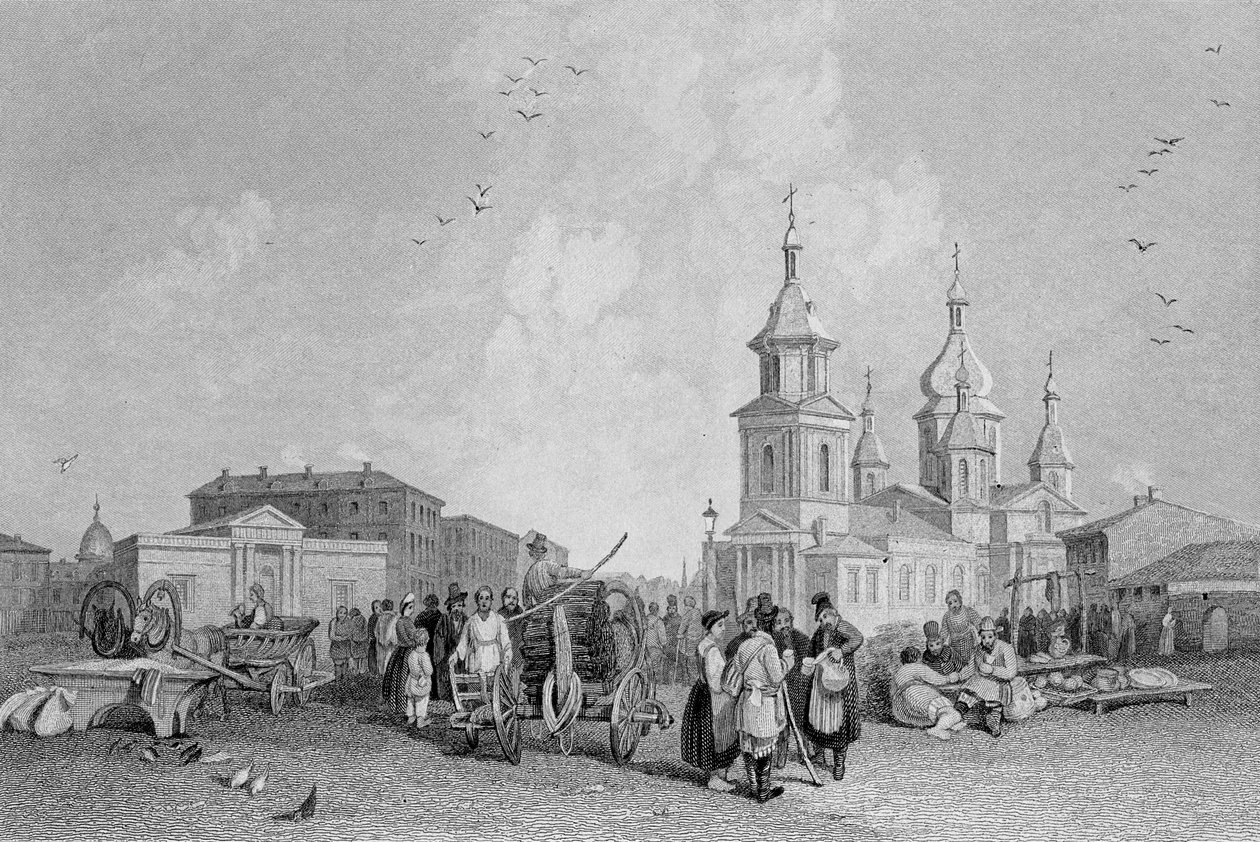 Haymarket, St. Petersburg, W. Chevalier tarafından oyulmuş by Alfred Gomersal Vickers