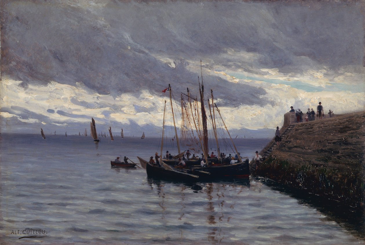 Sardalya balıkçılarının gelişi by Alfred Guillou