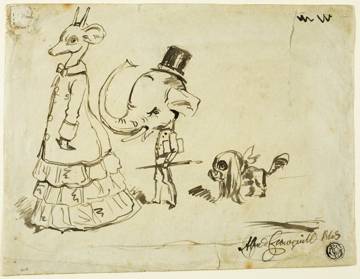 Erkek, Kadın ve Köpek Karikatürü by Alfred Henry Forrester
