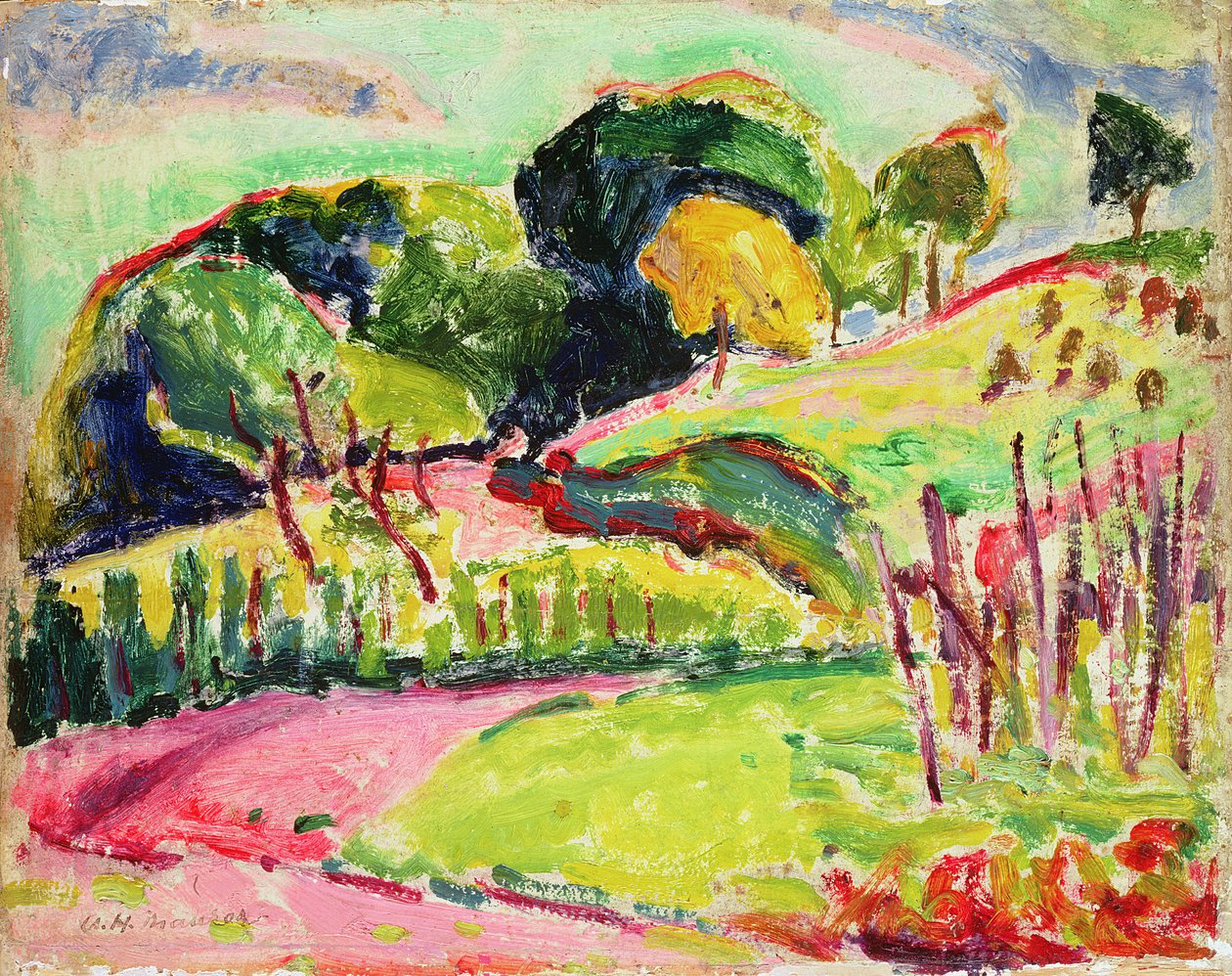 Tepeler ile Manzara by Alfred Henry Maurer