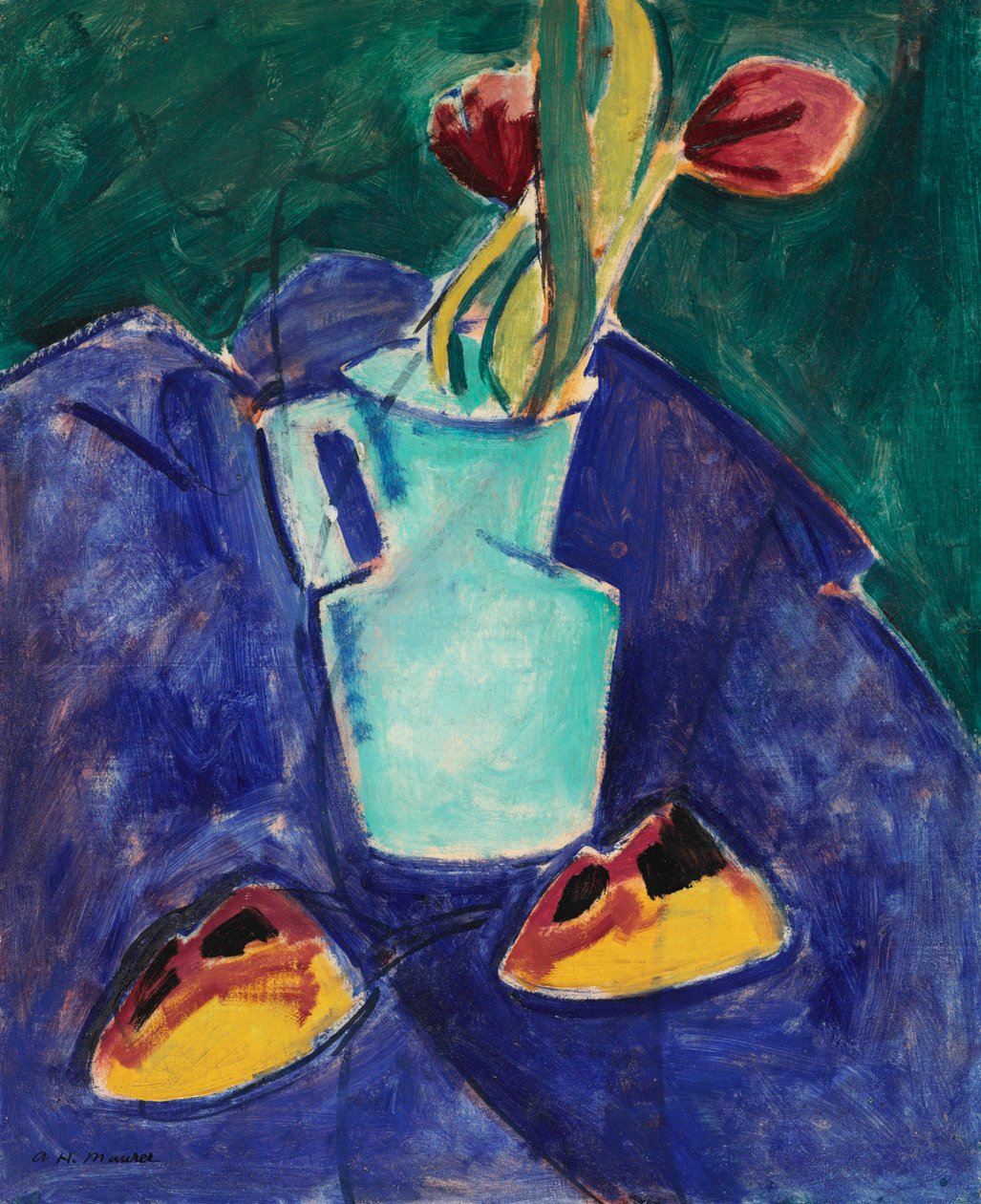Yeşil Vazoda Laleler by Alfred Henry Maurer