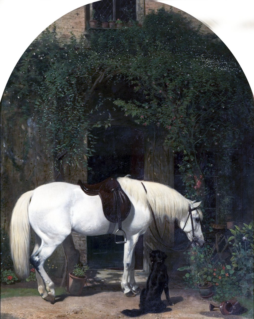 Beyaz At ve Retriever by Alfred Hichens Corbould