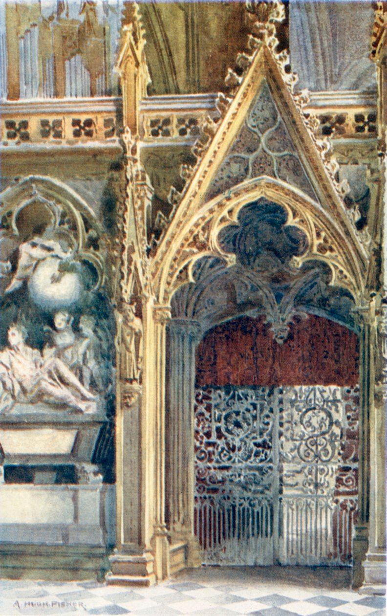 Taç Giyme Töreni Kilisesi: Westminster Abbey (renkli taş baskı) by Alfred Hugh Fisher
