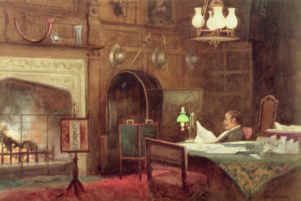 Panelli Salonun İçi by Alfred J. Warne Brown